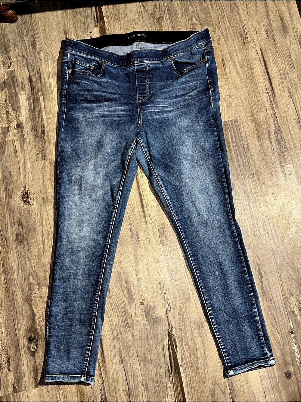 Maurices Pull-On Skinny Jeans Blue Waist 20 REG